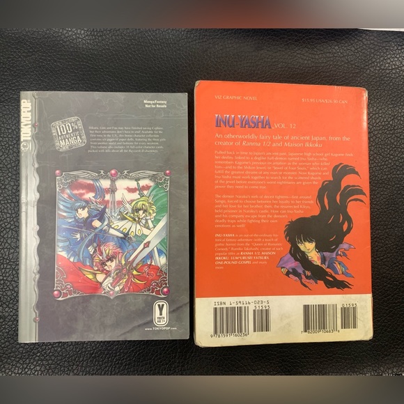 2 Anime Manga Books: Inuyasha 12 Feudal Fairy Tale Rayearth Magic Knight 2 - Picture 2 of 2